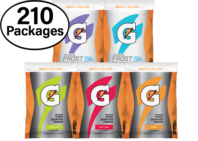 Gatorade Powder 6 Gallon Bulk (210 Packages)