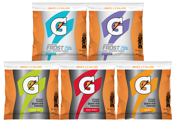 Bulk Gatorade Powder 2.5 Gallon Pouches