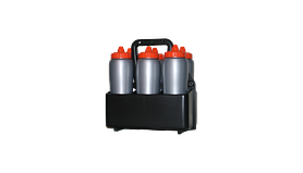 6 – 32 Oz. Non Labeled Squeeze Bottles With Standard Bottle Carrier Set